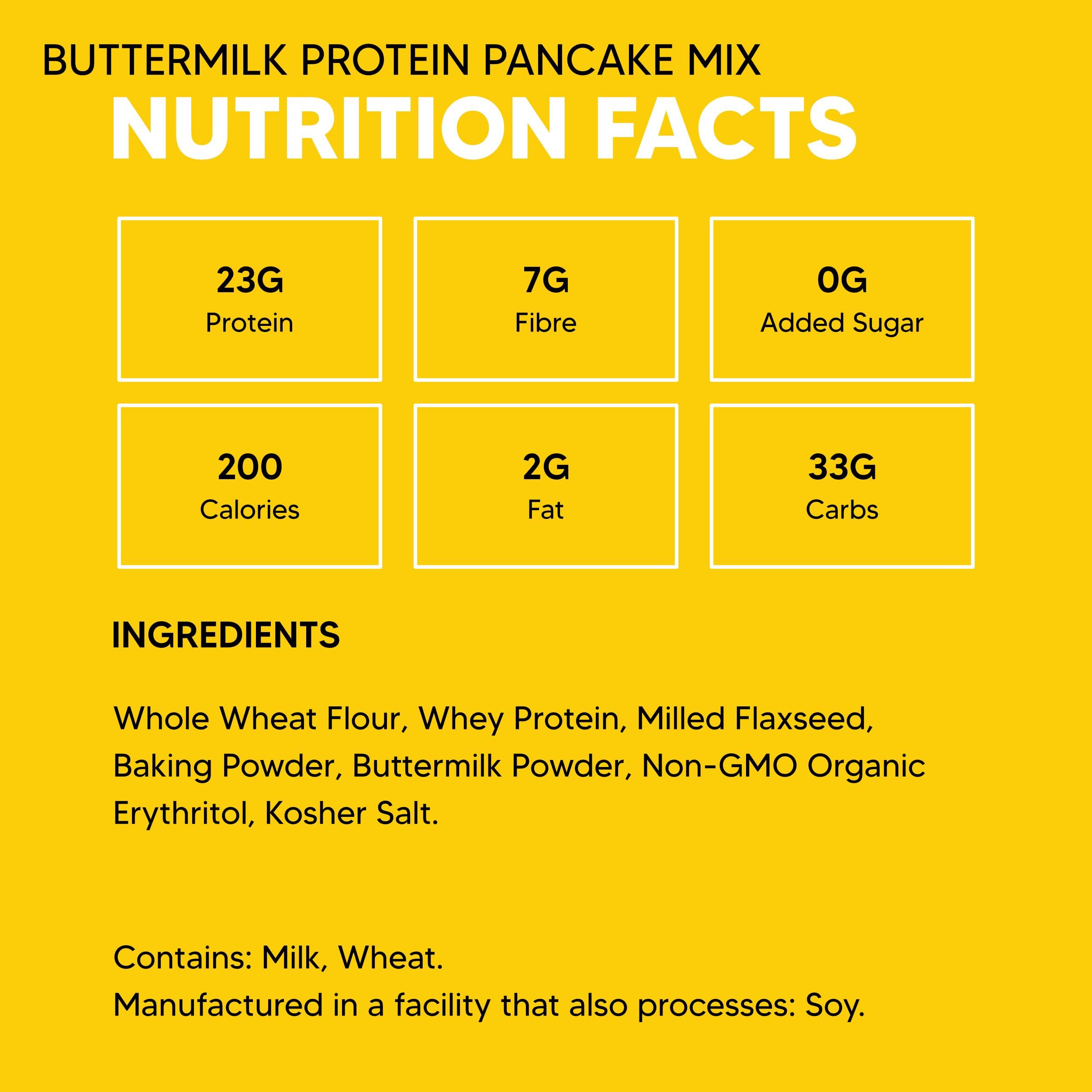 Flourish Flourish - Protein Pancake & Waffle Mix, Whey Protein Isolate & Flax Seed, Non-GMO, No Added Sugar, Superfood, High Protein & Fiber, Just Add Water - Buttermilk, 16oz