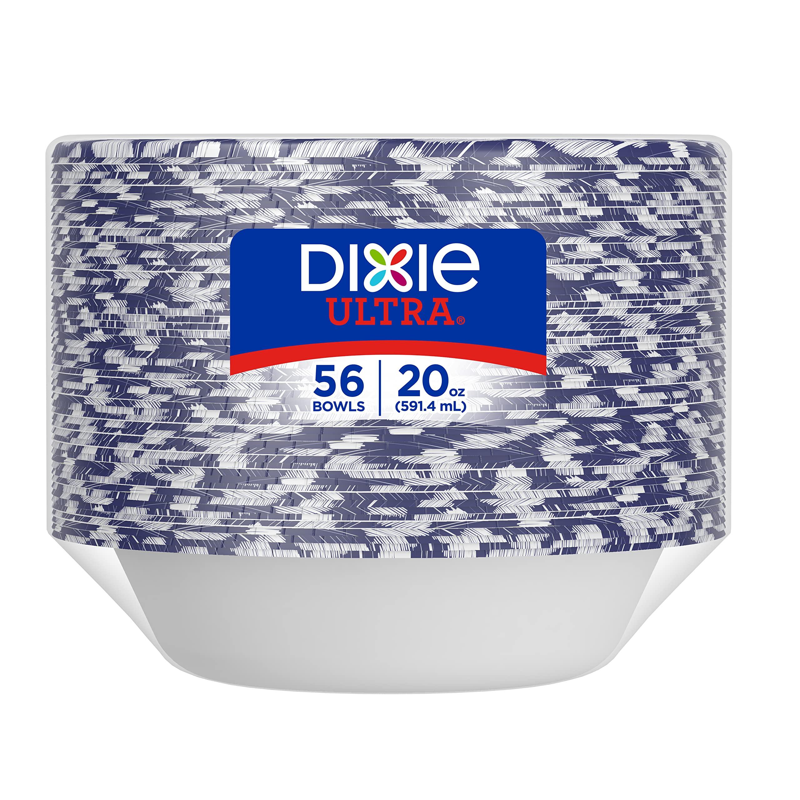 Dixie Ultra Dixie Ultra® Disposable Paper Bowls, 20 ounce, Dinner Size Printed Disposable Bowls, 56 Count (1 Pack of 56 Bowls),