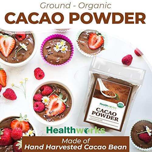Healthworks Healthworks Cacao Powder (48 Ounces / 3 Pounds) | Cocoa Chocolate Substitute | Certified Organic | Sugar-Free, Keto, Vegan & Non-GMO | Peruvian Bean/Nut Origin | Antioxidant Superfood