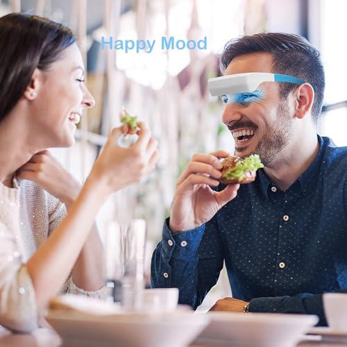 XANXAN Light Therapy Glasses with Travel Case, Blue Light Therapy and Daylight LED Sunlight, Wearable UV-Free Happy Lamp, Natural Relief for Good Sleep, Happy Mood, Boost Energy and Jet Lag