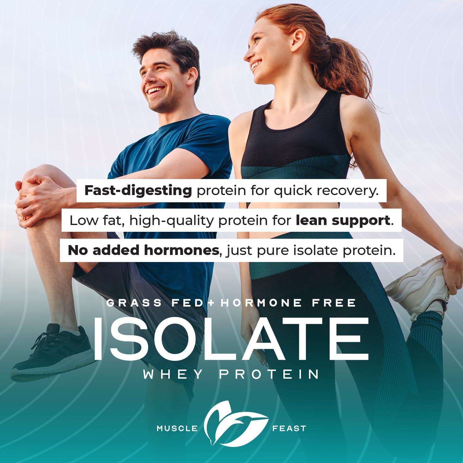 Muscle Feast Muscle Feast Creatine + Isolate Big Bundle Unflavored: 1 Creatine Powder (Unflavored, 2lb) + 1 Whey Protein Isolate (Unflavored, 5lb) | Premium Supplements, Vegetarian, Gluten Free
