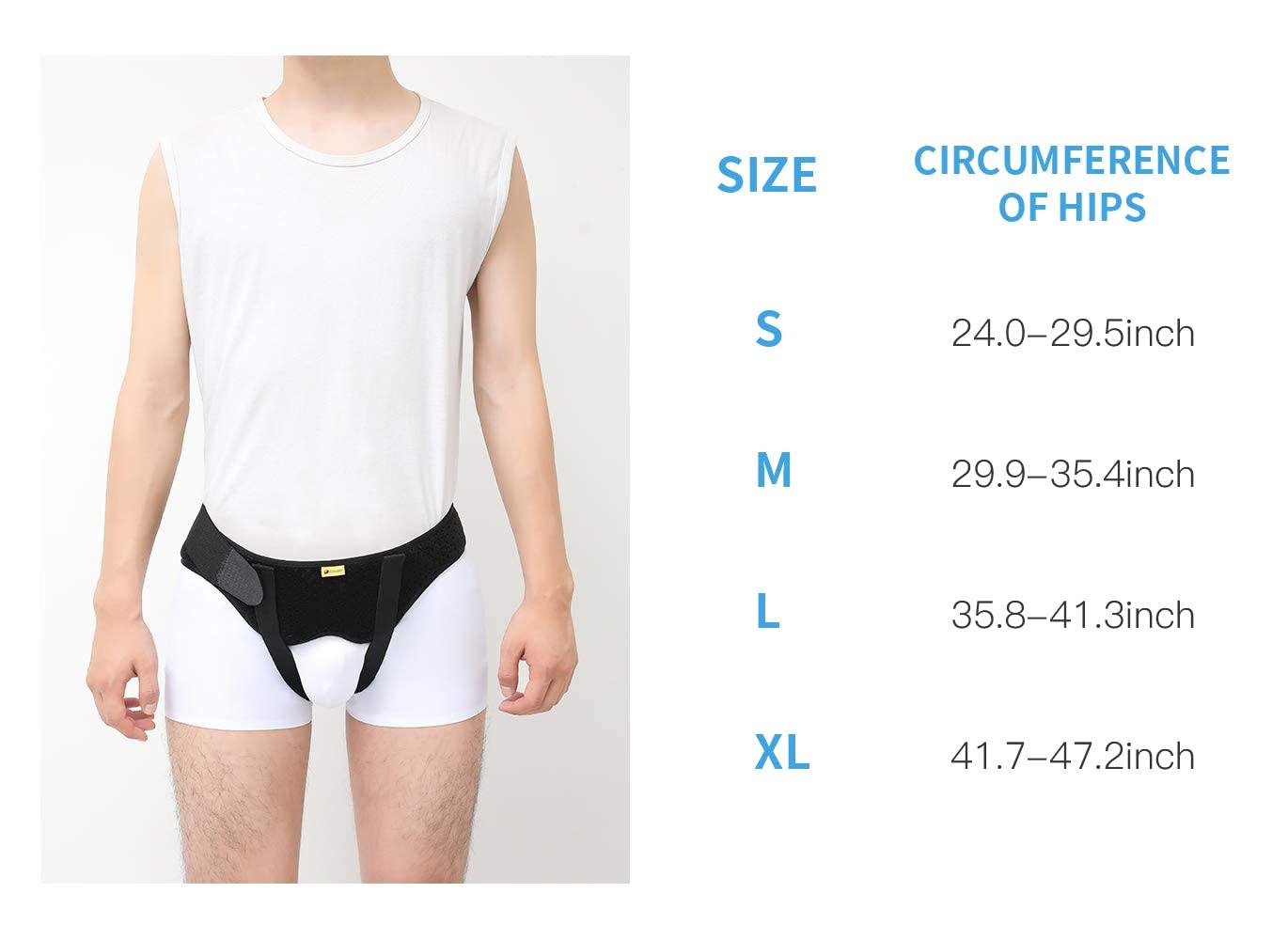 Tenbon Tenbon Hernia Belt Truss for Single/Double Inguinal or Sports Hernia, Hernia Support Brace for Men for Women Pain Relief Recovery Strap with 2 Removable Compression Pads Comfortable Material (Small+M)