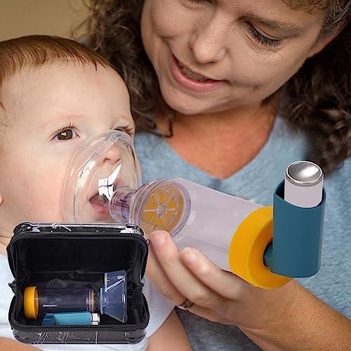 MGZNMTY MGZNMTY Travel Carrying Case for Asthma Inhaler, Inhaler Spacer for Kids and Adults, Masks, Inhaler Holder Bag with Shoulder Crossbody Rope and Mesh Pocket for Medicine (Only Case) (Black Marble)