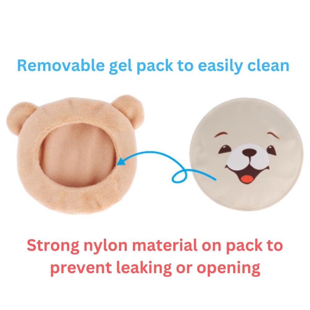 FOMI FOMI Ultra Strong Kids Hot Cold Ice Packs | 4 Pack | Soft Colorful Sleeves | Animal Designed Children Gel Bead Wrap | Pain Relief for Kids Boo Boos, Fever, Headaches | Strap to Hold in Place