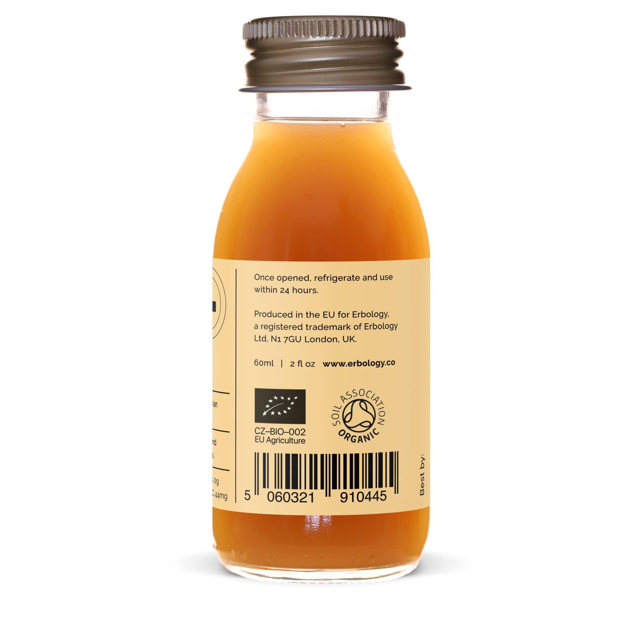Erbology 100% Organic Bergamot Juice 12 Daily Shots (2 fl oz) - Supports Immunity and Collagen Production - High in Vitamin C and Bio-active Flavonoids - Straight from Farm in Italy - Undiluted - No Added Suga