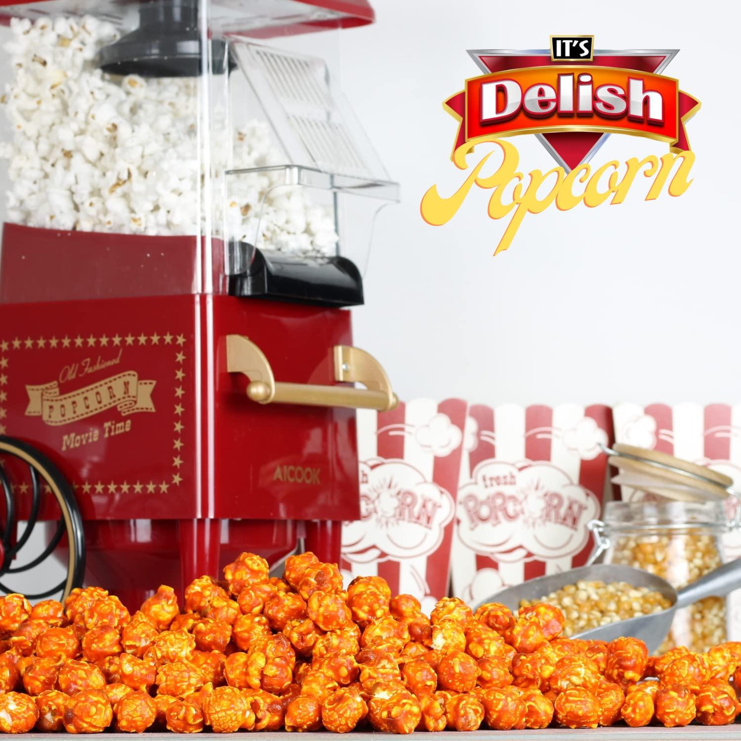 It's Delish Gourmet Orange Flavored Popcorn by It's Delish, 16 Oz Jumbo Container | Bulk Air Popped Pop Corn Snack - Fruity Orange Themed Candy Confetti – Gluten Free, Vegan, Kosher, 1 Count