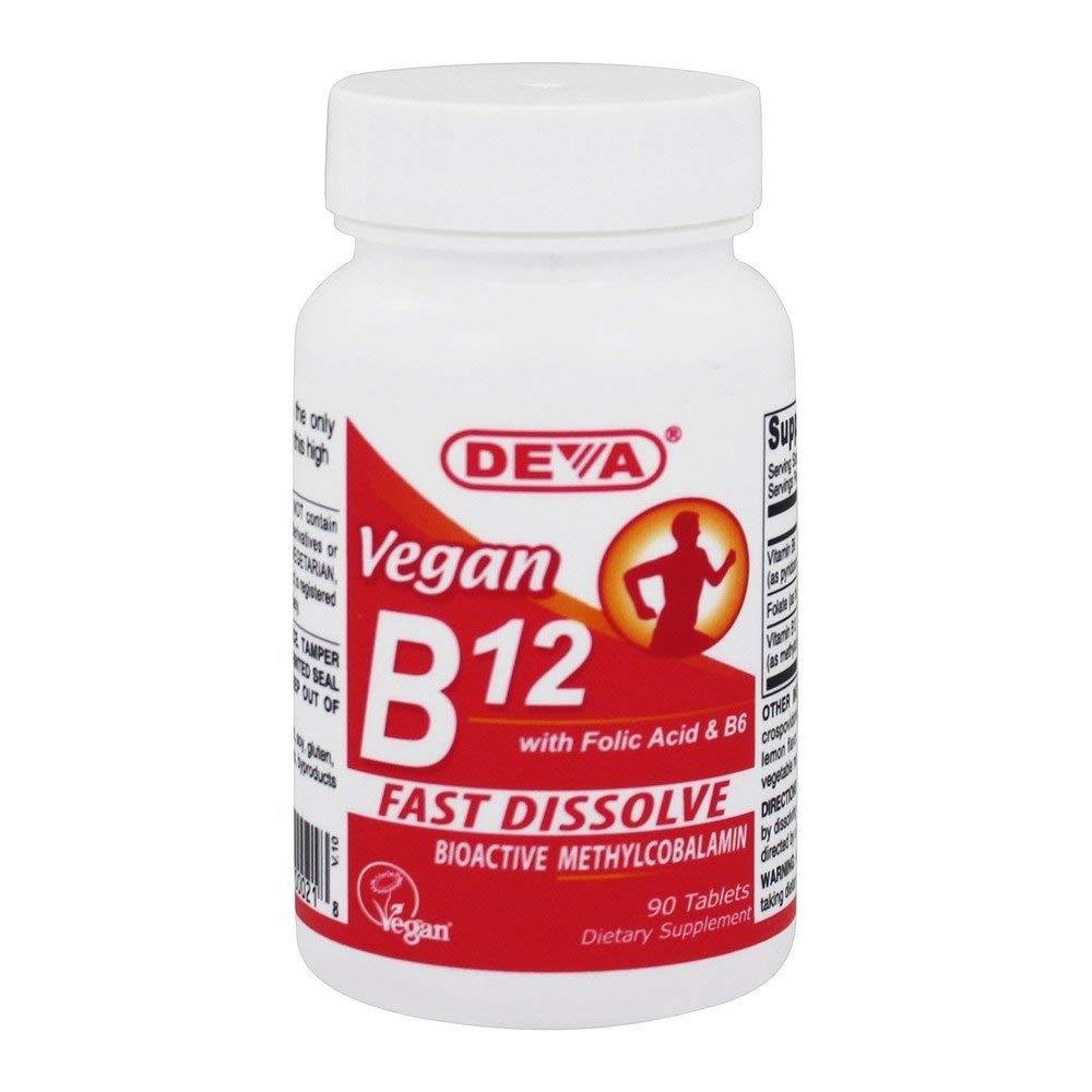 Deva Vegan Vitamins Deva Vegan Vitamins Sublingual B-12, 90 Tab (Pack of 4)