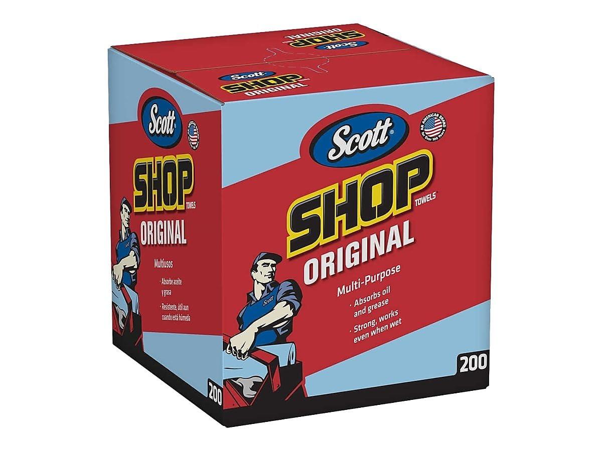 Kimberly-Clark Scott Shop Towels Wipers Blue 200 Wipers/Box 8 Boxes/Carton (75190) (478463)