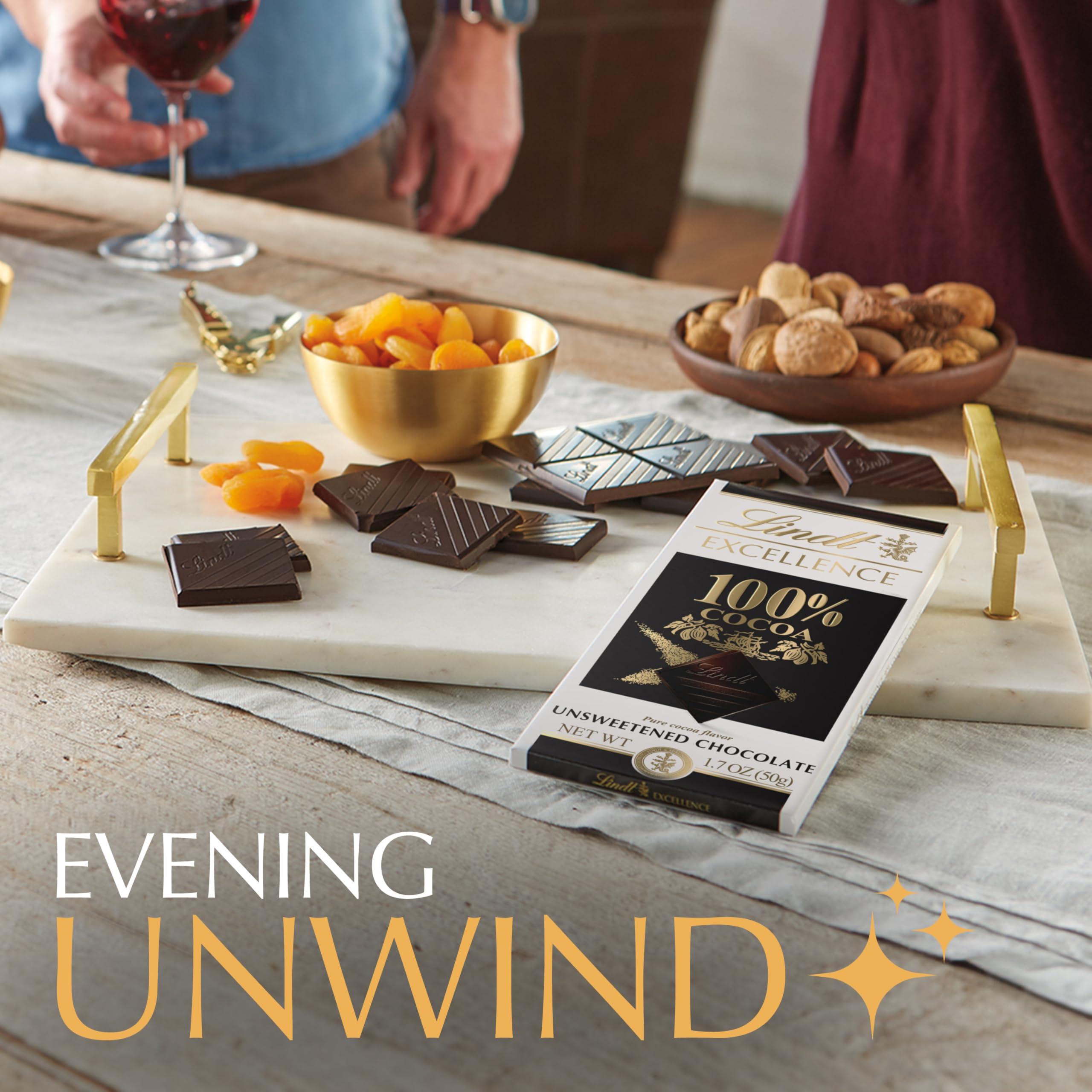 Lindt Lindt EXCELLENCE 100% Cocoa Dark Chocolate Bar, Dark Chocolate Candy, 1.7 oz. (18 Pack)