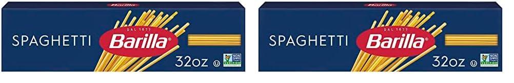 Barilla Barilla Spaghetti Pasta, 32 oz. Box - Non-GMO Pasta Made with Durum Wheat Semolina - Kosher Certified Pasta (Pack of 2)