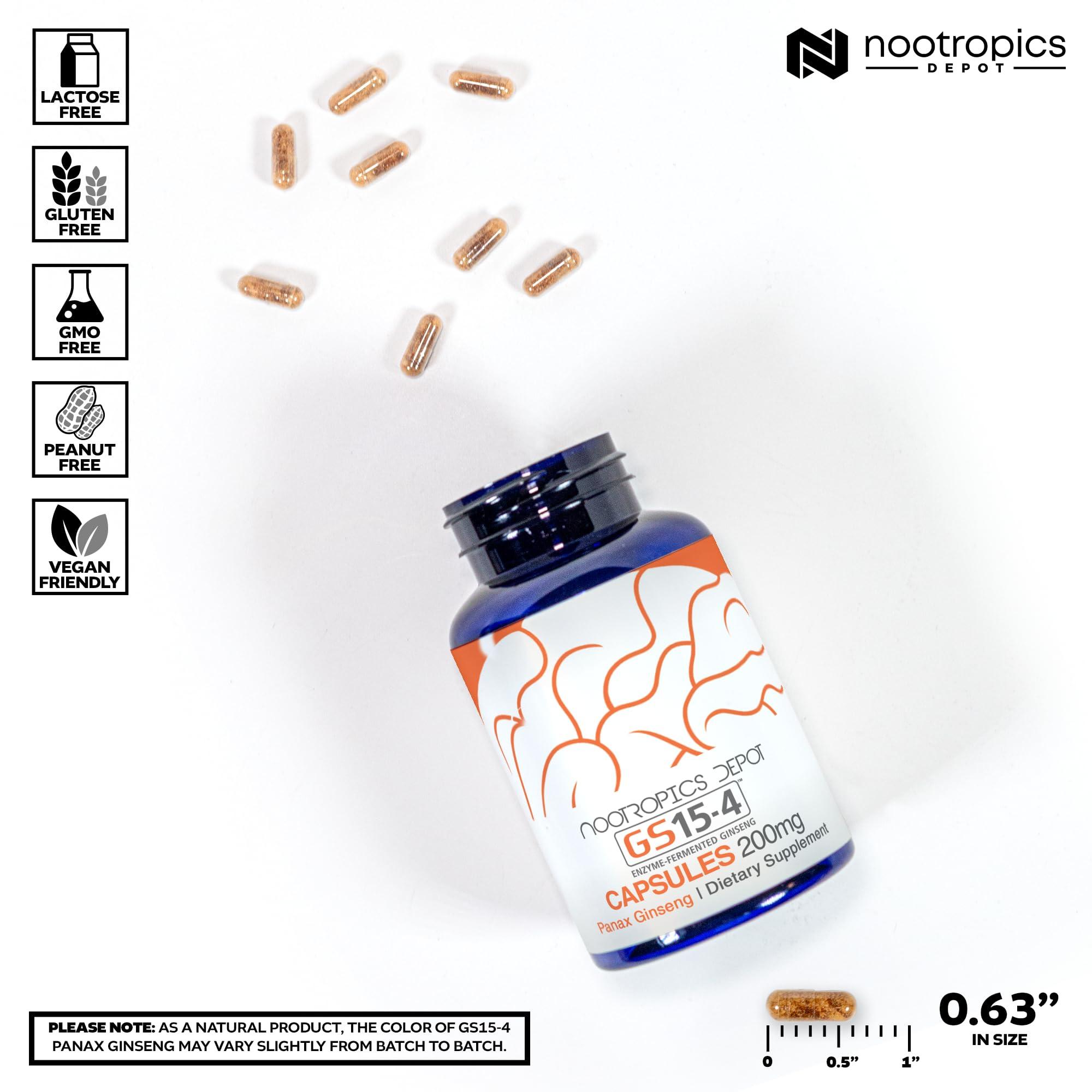 Nootropics Depot Nootropics Depot GS15-4 Panax Ginseng Extract Capsules | 200mg | 30 Count | Adaptogen Supplement | Ayurveda Herb | Supports Healthy Stress Levels