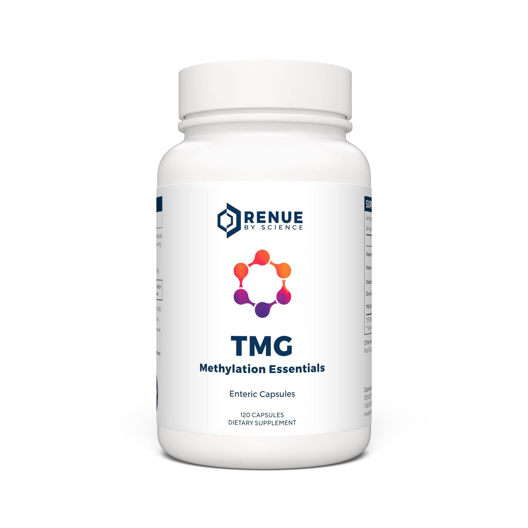 Renue By Science Renue By Science TMG | High Strength TMG Supplements | 120 Trimethylglycine Capsules - 900mg TMG per Serving with Vitamin B12 Vitamin B6 Folate & Zinc | Made in The USA & Third-Party Tested