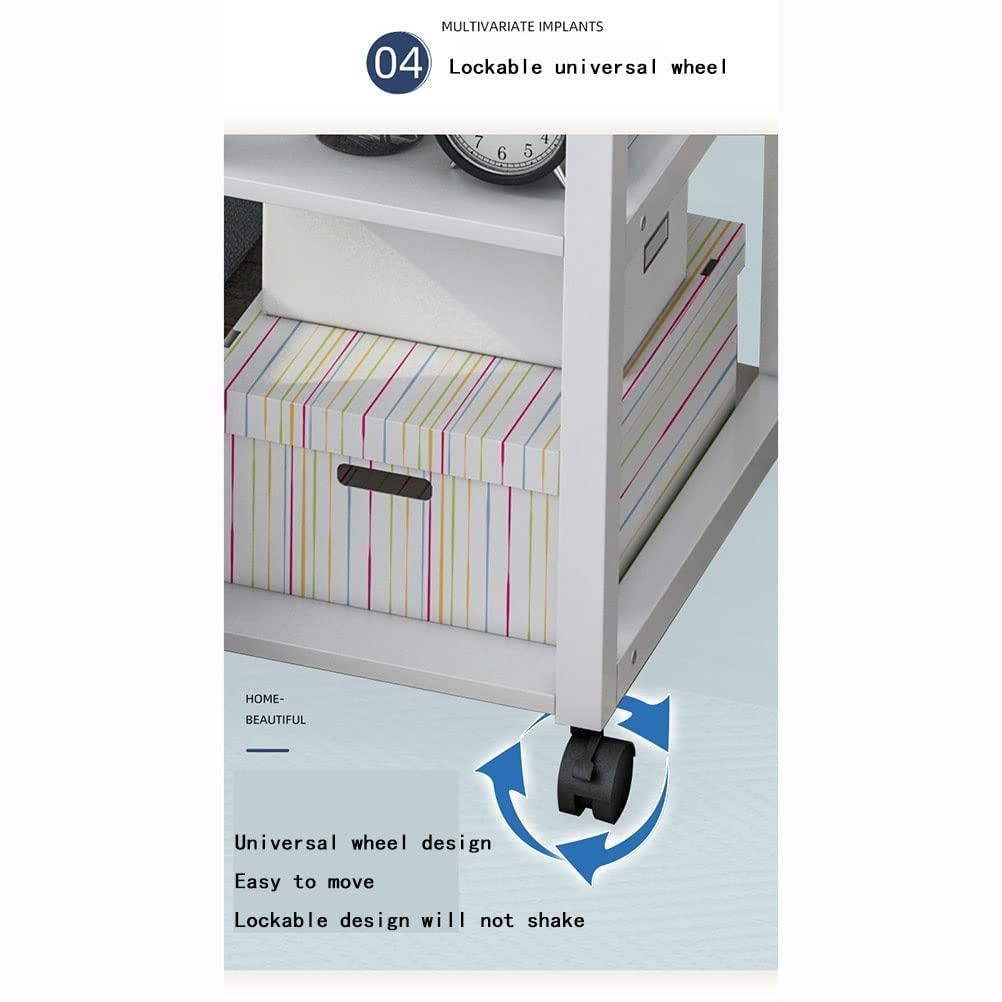 YXJPP Overbed Table Rolling Laptop Table Adjustable Height Overbed Bedside Desk Mobile Stand Tilting with Wheels Tray Foldable for Bed Sofa Side