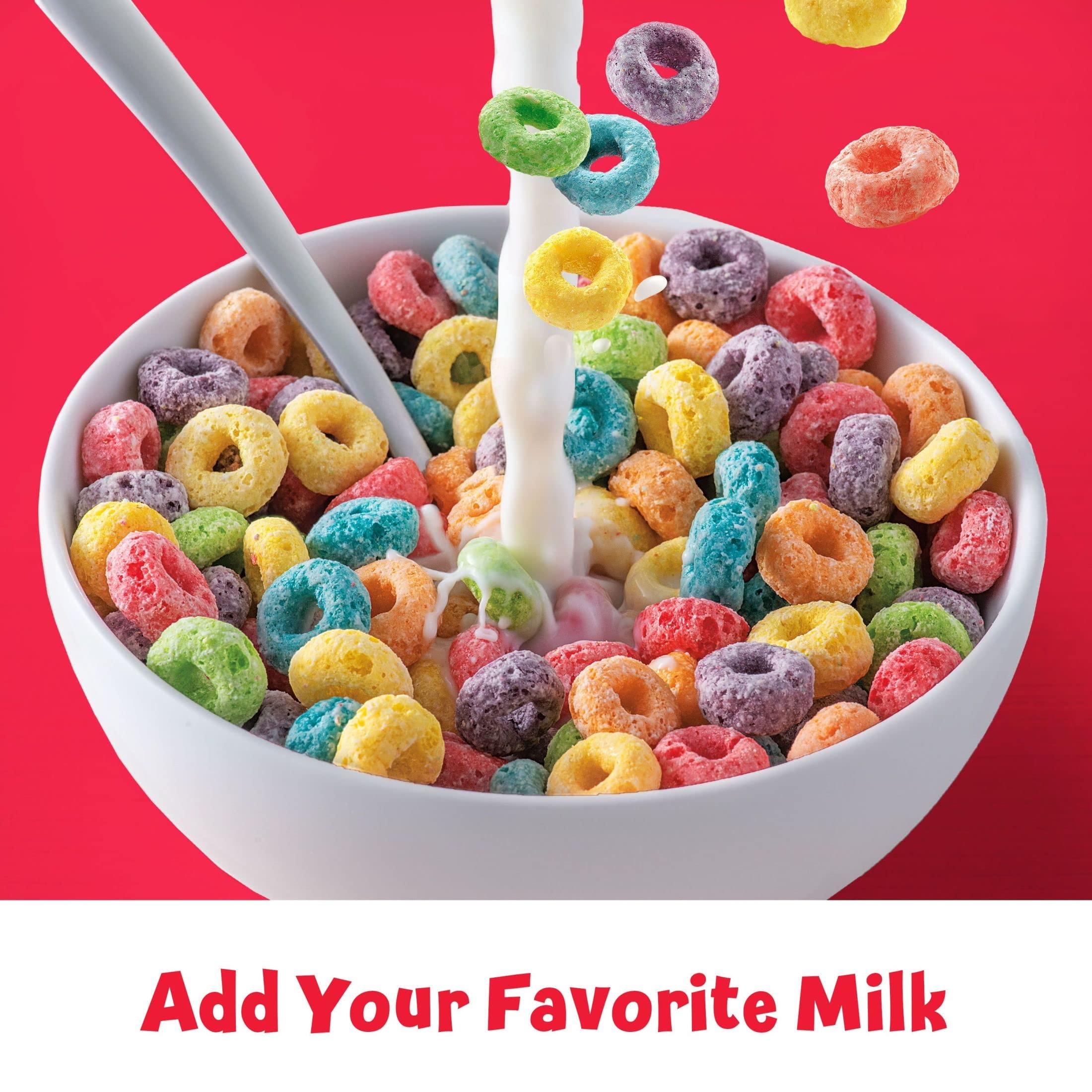 Froot Loops Froot Loops Breakfast Cereal, Fruit Flavored, Breakfast Snacks with Vitamin C, Large Size, Original, 14.7oz Box (1 Box)