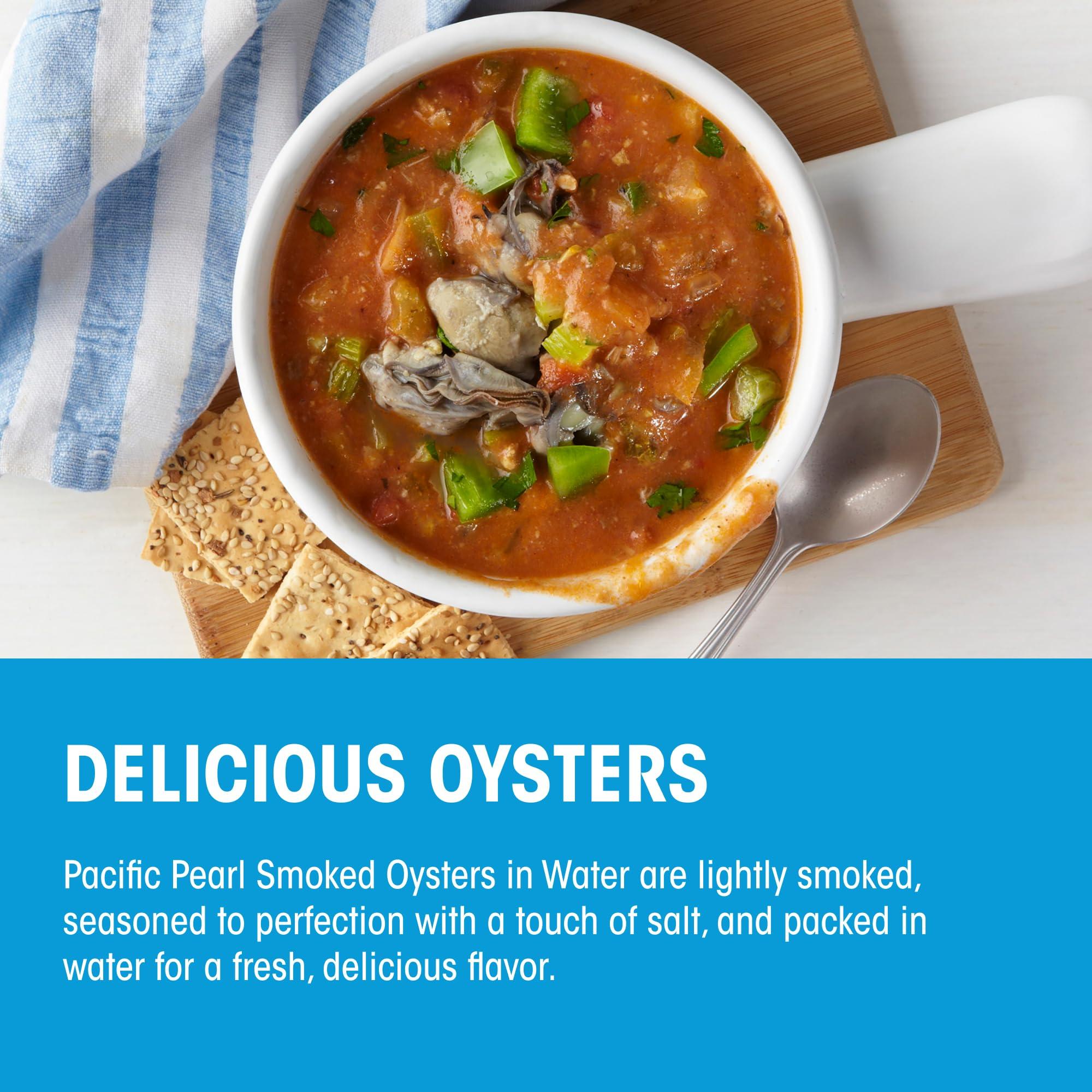 Pacific Pearl Pacific Pearl Fancy Smoked Oysters in Water 3.75 oz (Pack of 12)