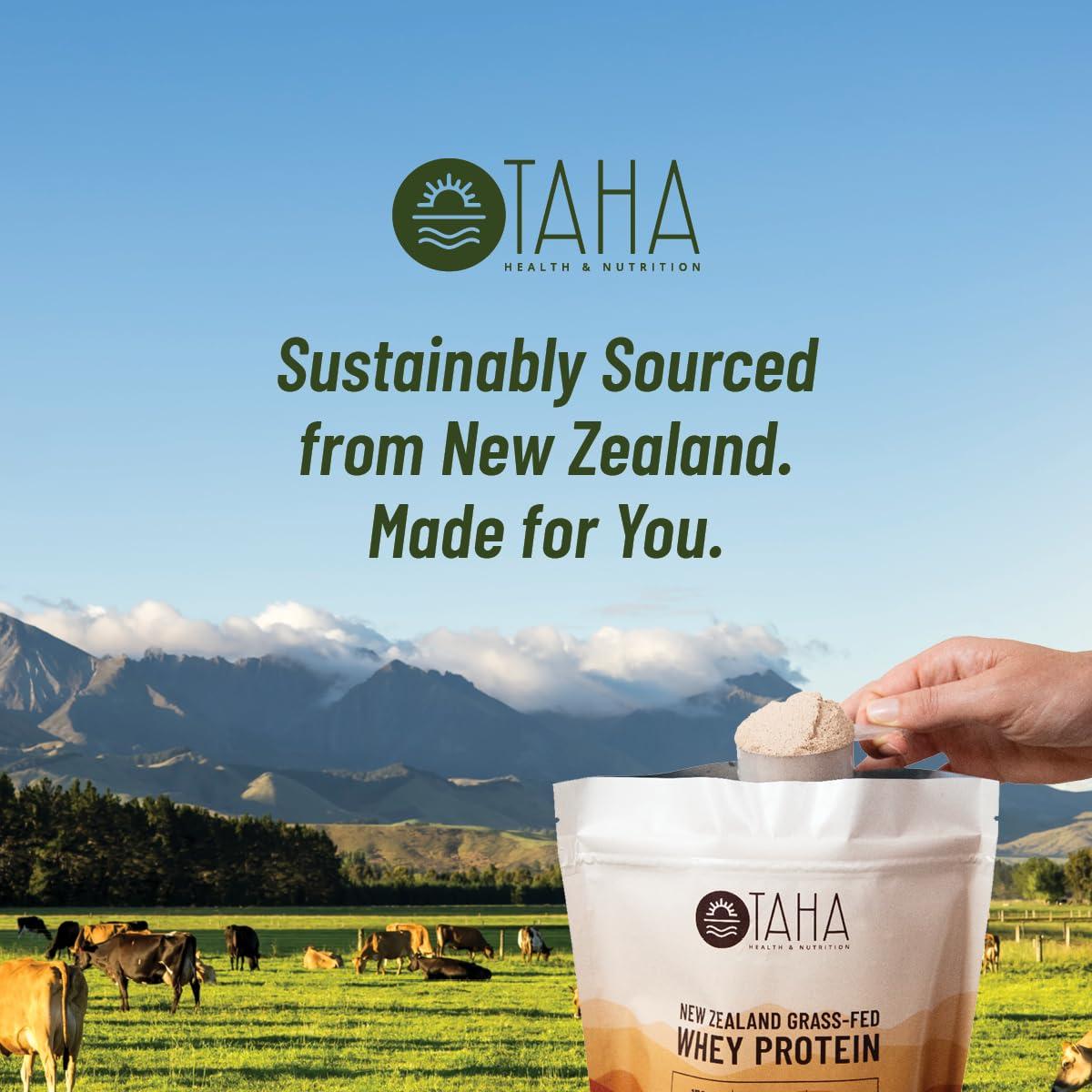 Taha Health & Nutrition Taha Health & Nutrition Chocolate Whey Protein Isolate Powder, 30g Protein, 7.9g BCAAs, 4.3g Leucine | New Zealand Free-Range, Grass-Fed Dairy | Gluten-Free, Keto, Kosher | 2LB, ~24 Servings