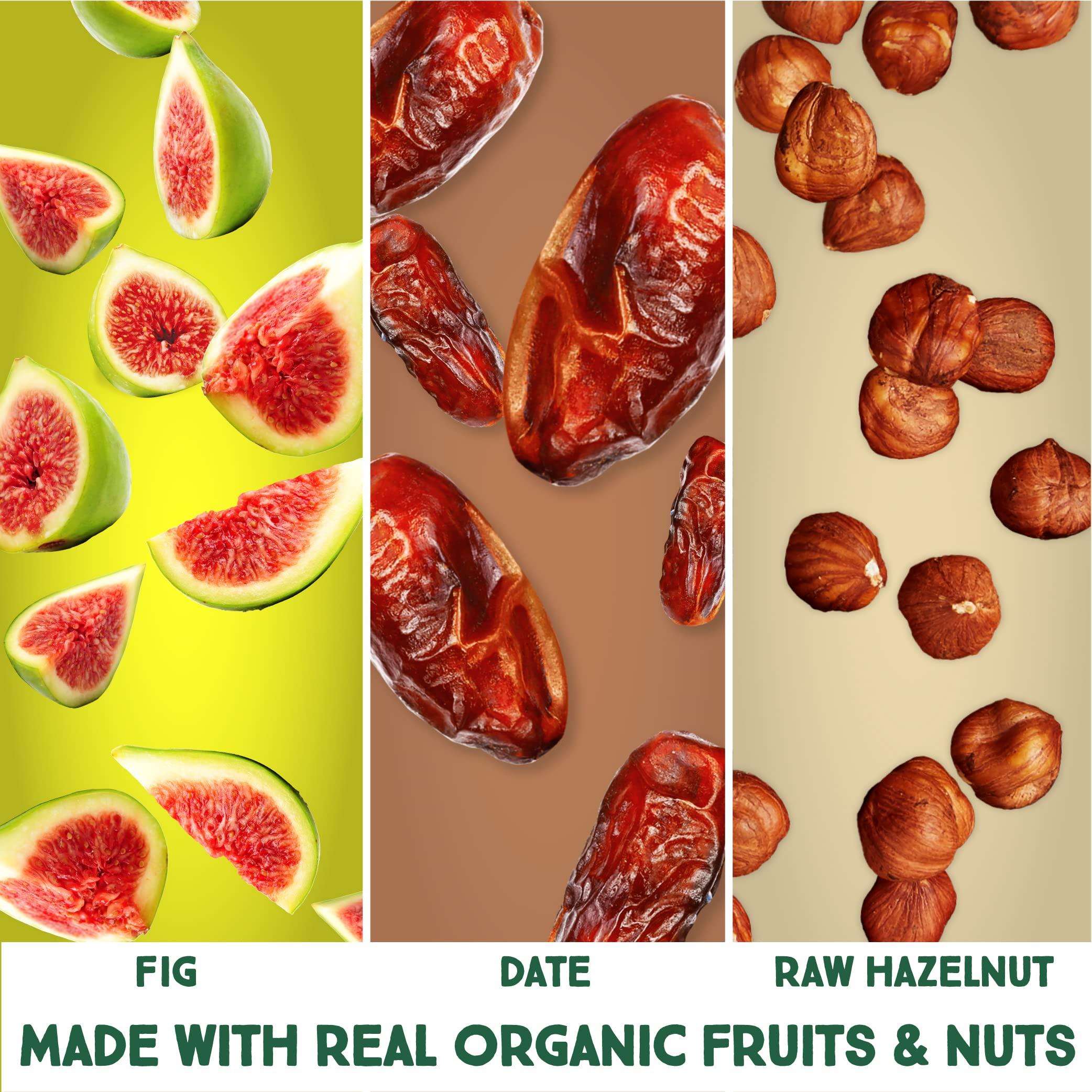 Happy Village Happy Village Organic Fig & Nut Bars, DATE | Only 3 Ingredients, Gluten Free, No Added Sugar, Kosher, Non-GMO, Vegan, Good Source of Fiber | Organic Healthy Snack Bars (16 bars, 1.4 OZ each)