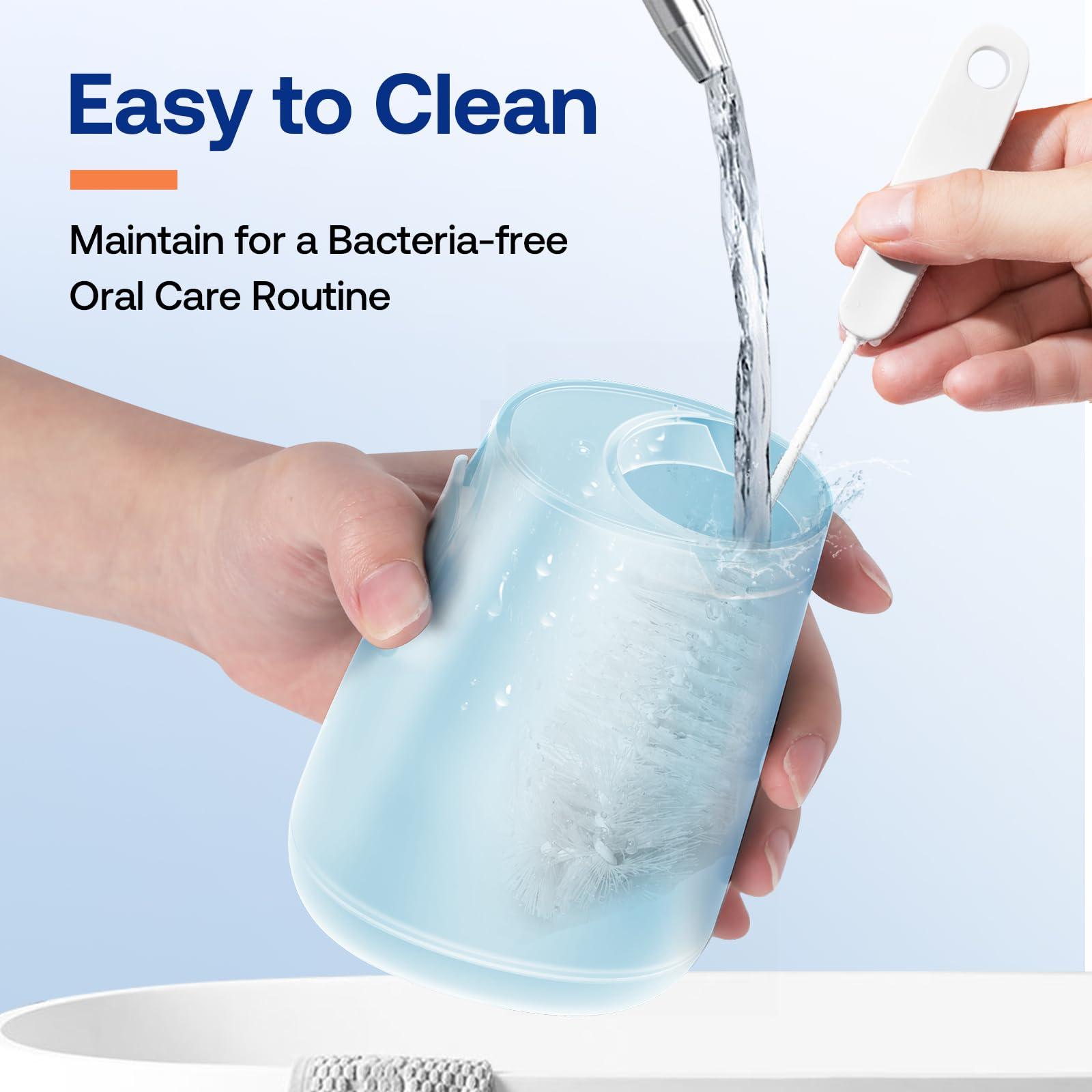 Bitvae Bitvae Water Dental Flosser Teeth Pick, Cordless Flosser for Travel with 6 Jet Tips, 3 Modes 5 intensities, IPX7 Waterproof Portable & Rechargeable Oral Irrigator Cleaner, Sky Blue