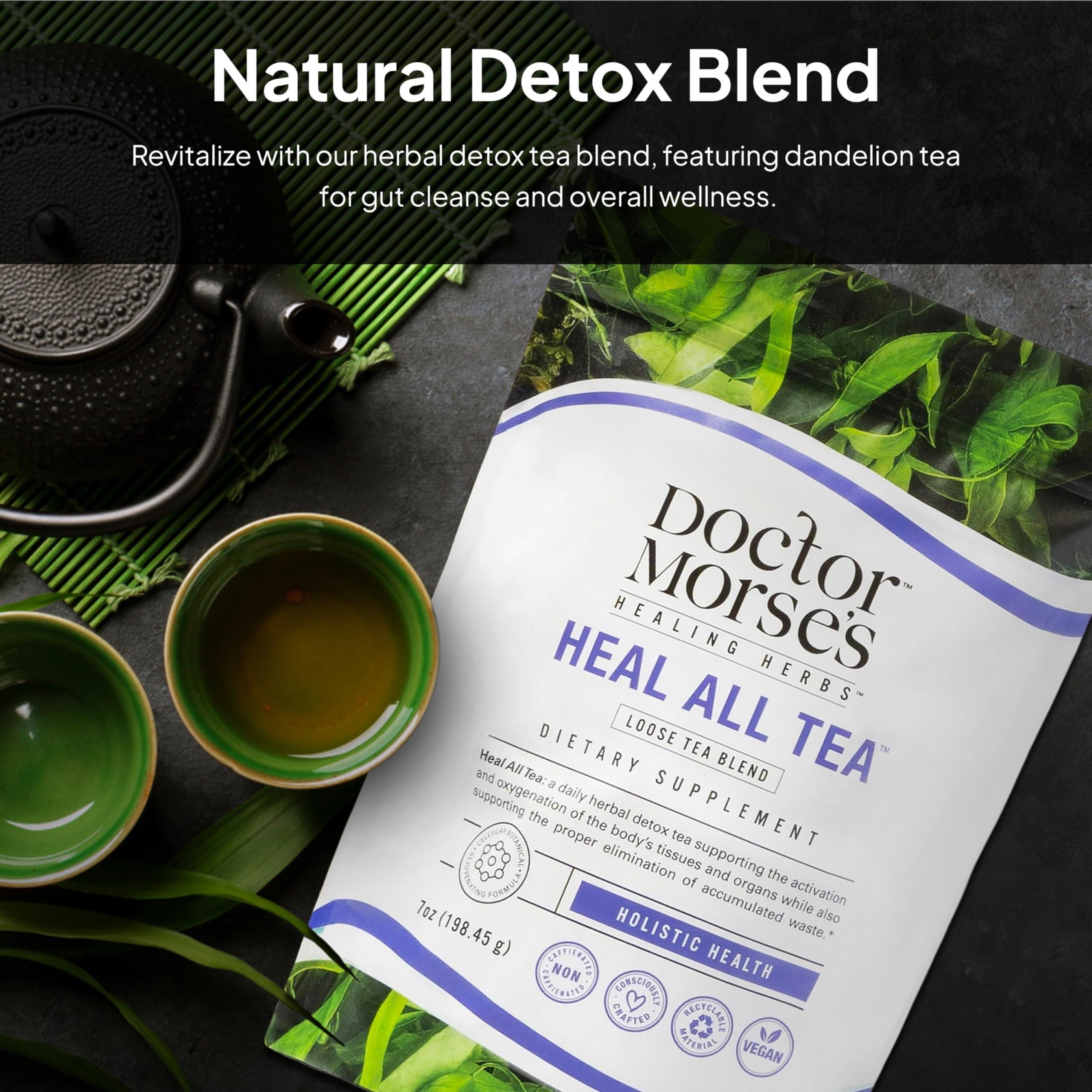 Doctor Morse\'s Doctor Morse\'s Heal All Tea - Loose Blend Herbal Tea - Vegan & Caffeine Free - Full Body Detox - Naturopath Formulated - Burdock Root, Dandelion Leaf, Black Walnut Hull - 7oz, 86 Servings