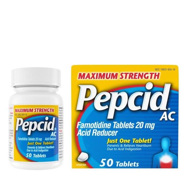 Pepcid Pepcid AC Tablets Maximum Strength - 50 ct, Pack of 5