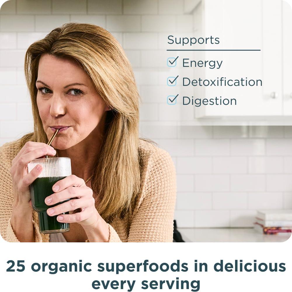 Ancient Nutrition Ancient Nutrition Organic SuperGreens Powder with Probiotics, Organic Multivitamin Greens, Made from Real Fruits, Vegetables and Herbs, Digestive and Energy Support, 12 Servings, 3.6oz