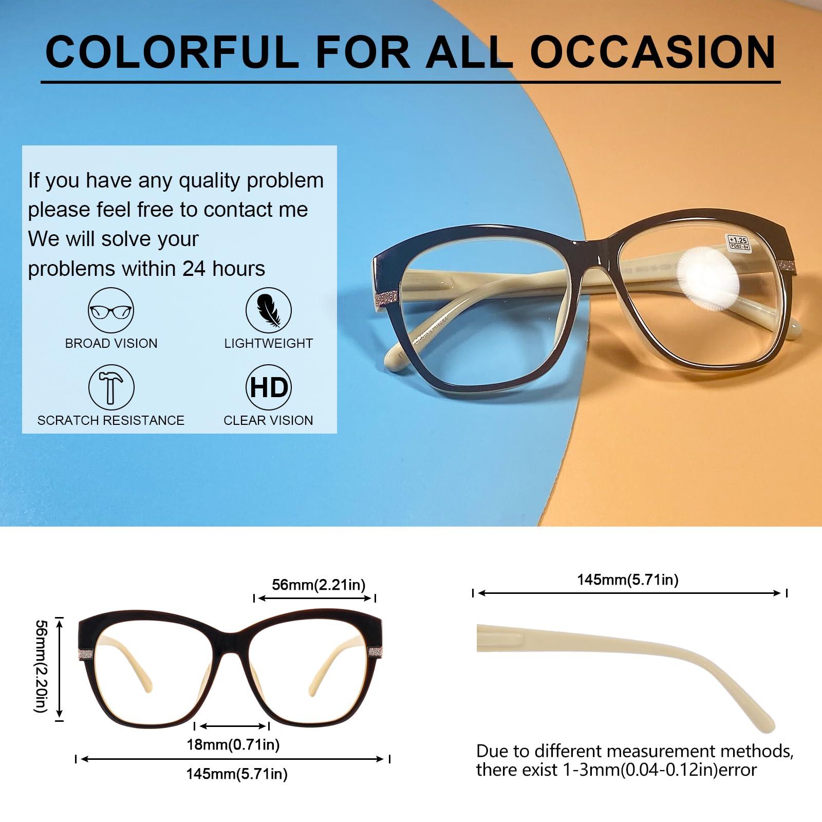 OCCI CHIARI OCCI CHIARI Big Reading Glasses Women 1.25x Fashion Readers(1.0 1.25 1.5 1.75 2.0 2.25 2.5 2.75 3.0 3.5 4.0 5.0 6.0)