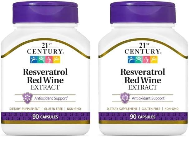 21st Century 21st Century Resveratrol Red Wine Extract Capsules, 90Count (Pack of 2)