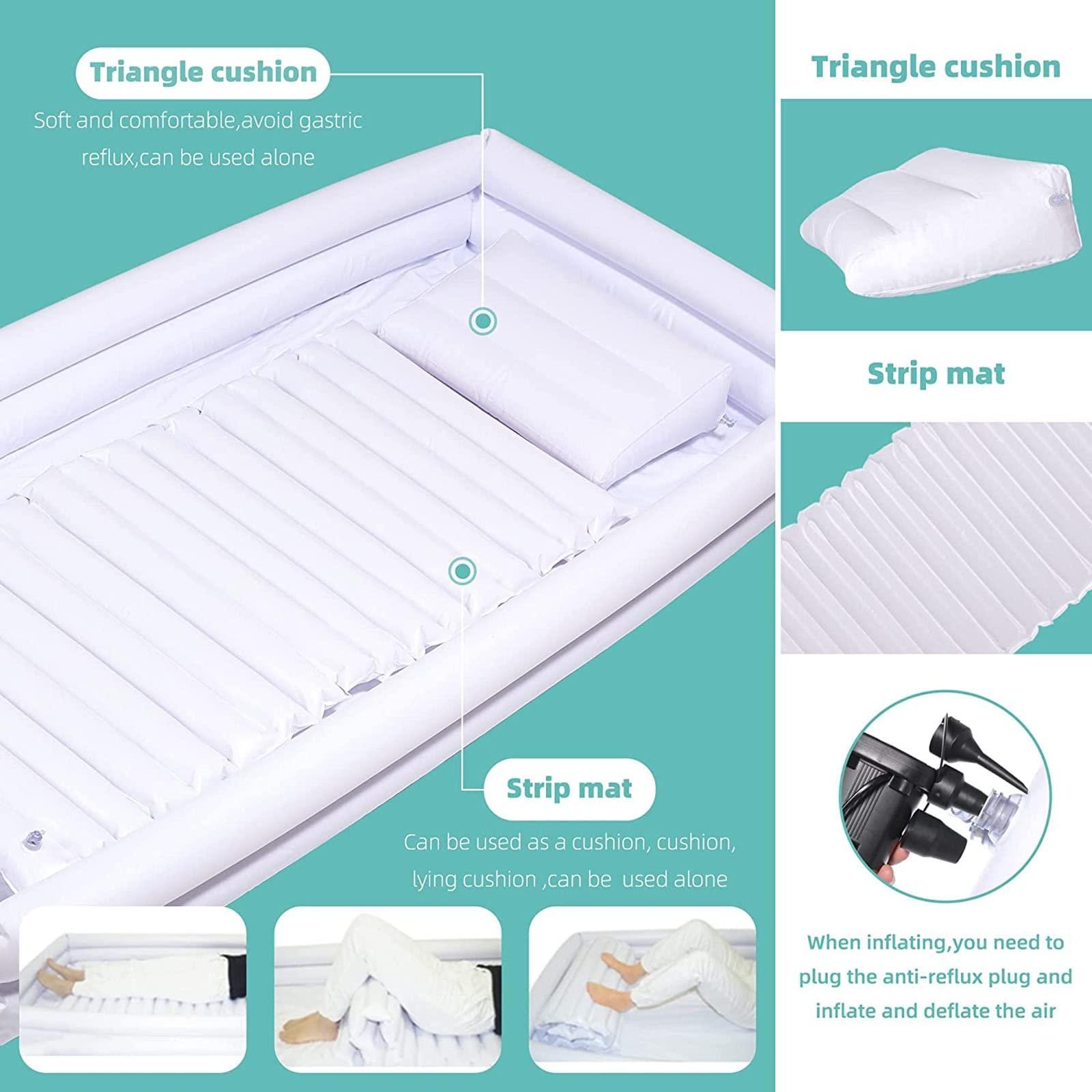 CEEBUS CEEBUS Medical Inflatable Bathtub Shower Bath Basin Kit with Electric Air Pump, Portable PVC Shower Bathtub System Bath in Bed for Elderly, Disabled, Bedridden Patients, Handicapped
