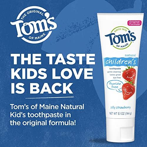 Tom's of Maine Tom's of Maine Natural Kid's Fluoride Free Toothpaste, Silly Strawberry, 5.1 oz. (back in original formula)