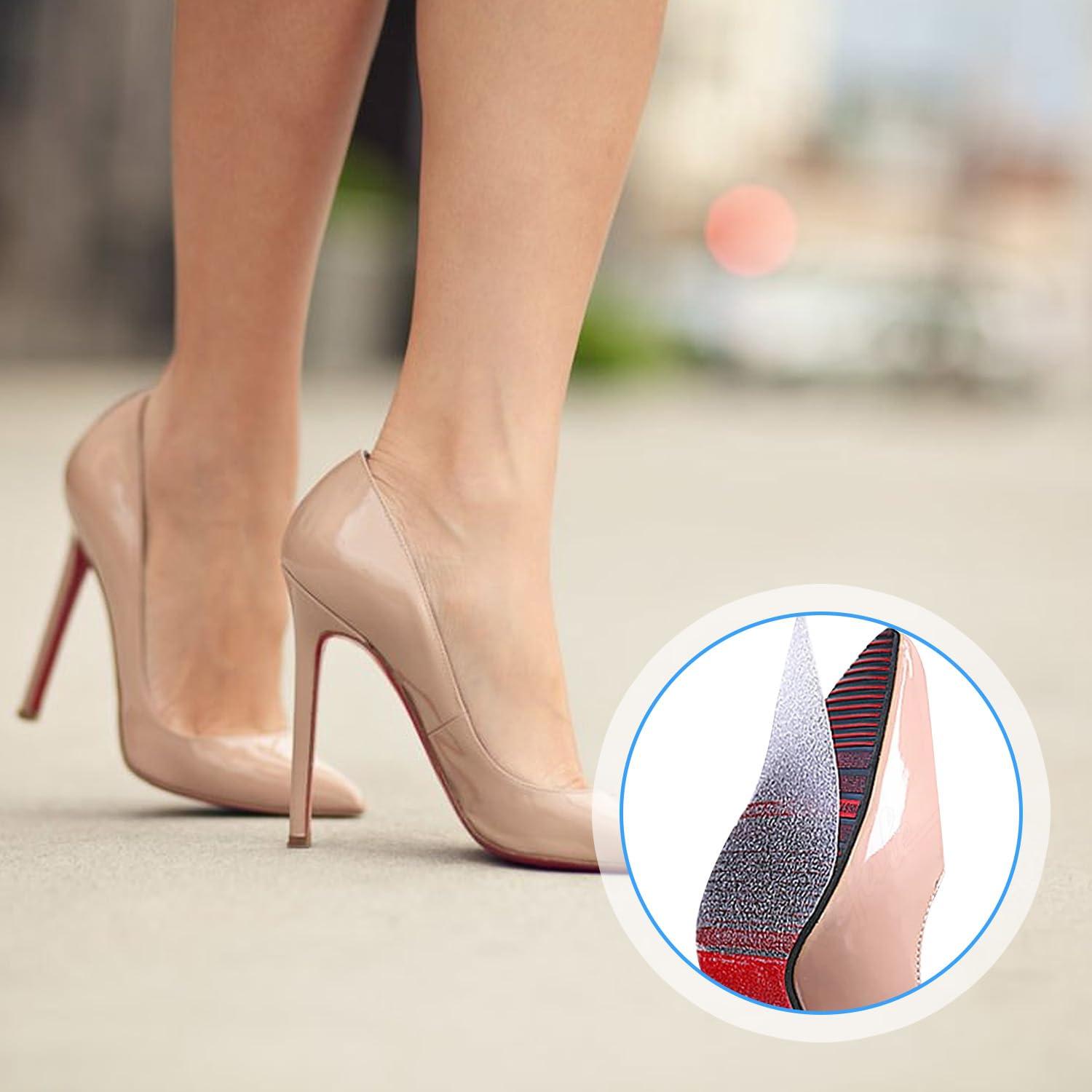 Tissting Shoes Sole Protectors Self-Adhesive Sole Protector Roll With Anti-Slip Lattice Texture, Crystal Clear Sole Sticker For High Heels Outdoors(2m/6.56ft)