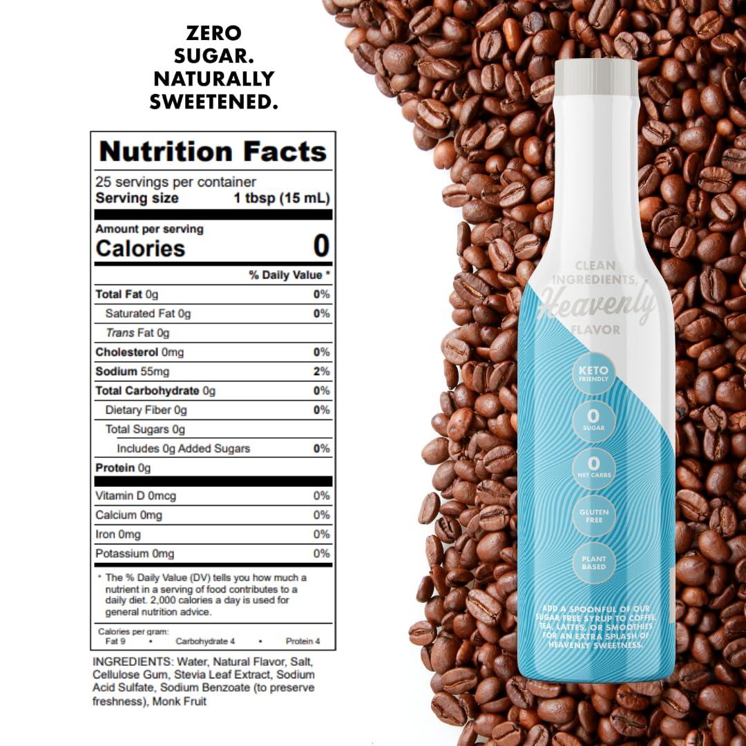 Miss Mary's Sugar Free Sinless Syrups Sugar Free Mocha Sinless Syrup - Sugar Free Coffee Syrup, Hot or Iced Coffee, No Sugar, Keto Friendly, Plant Based, Natural & Organic Ingredients, No Artificial Sweetener, Mocha, 1 Pack