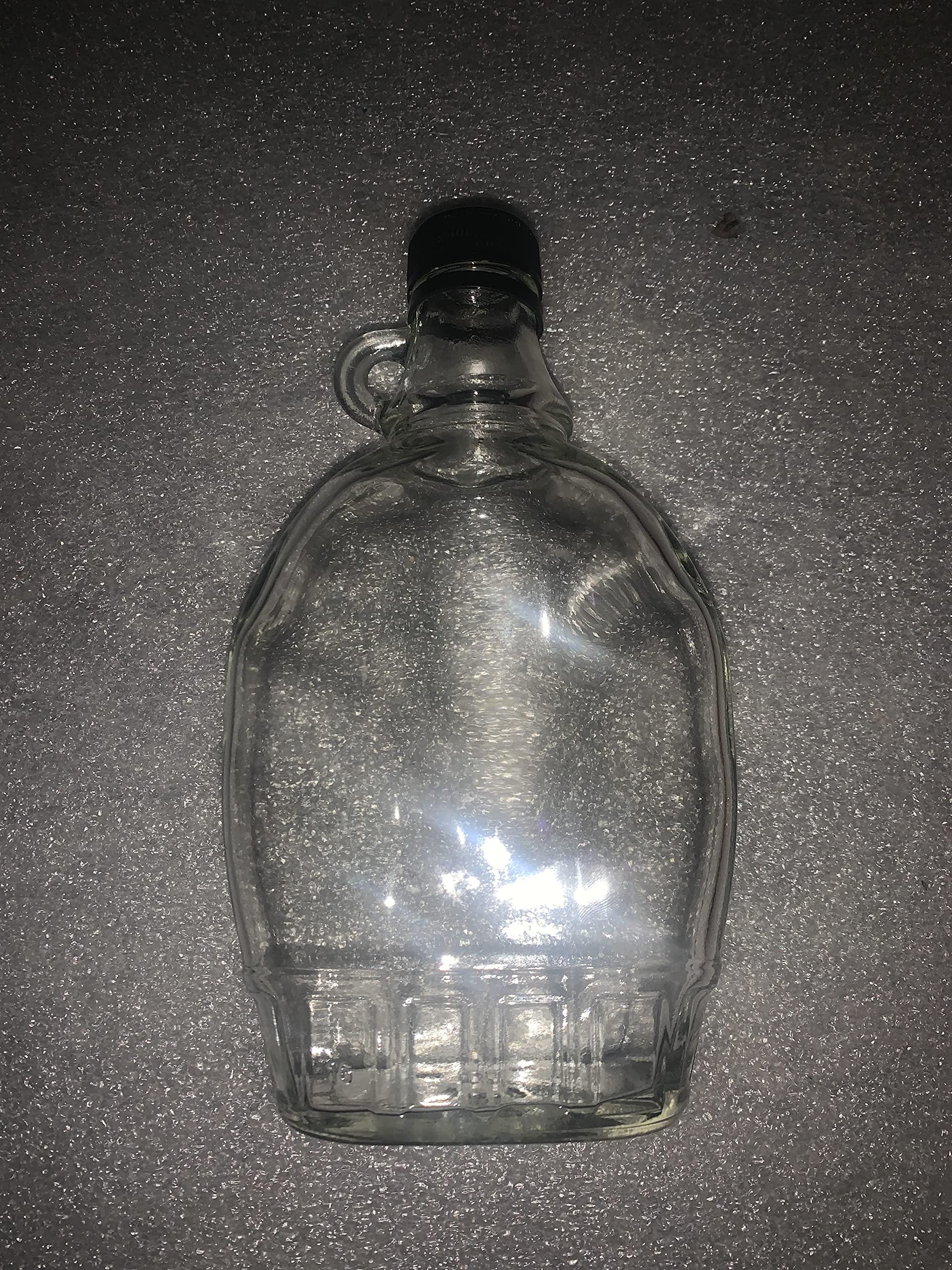 Generic glass maple syrup bottles-12 pack with plastic caps (12 oz)