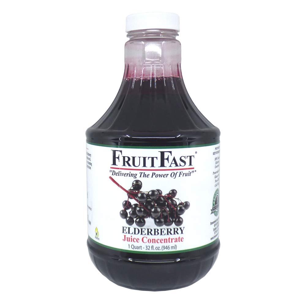FruitFast Unsweetened Pure Elderberry Juice Concentrate (32 fl. oz.) by FruitFast - Brownwood Acres | Non GMO, Gluten and BPA Free, All Natural Juice Extract - Promotes Healthy Immune Function* 64 Servings