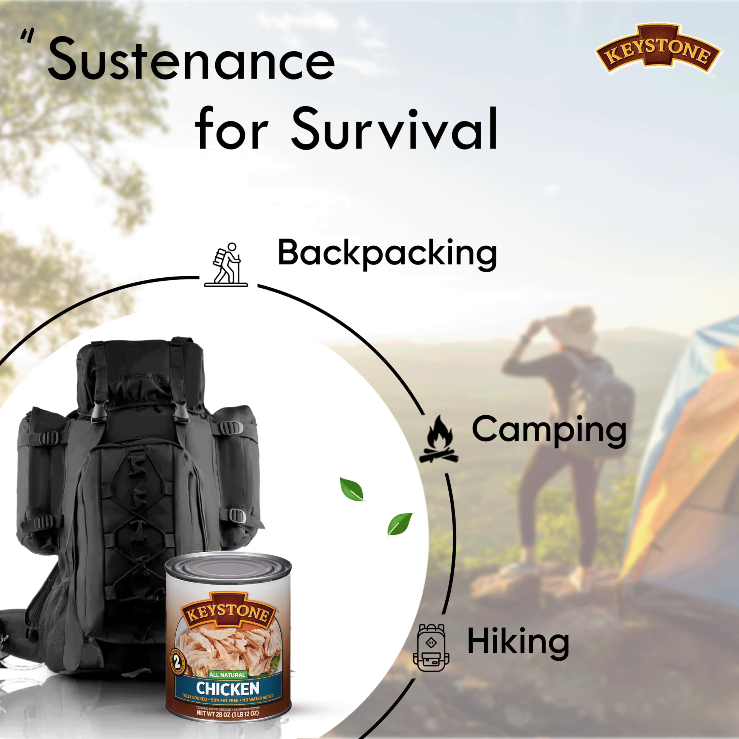 Keystone Keystone All Natural Premium Canned Chicken 28 Oz Fully Cooked | No Water Added | Ready to Eat | Quick Meals Emergency Survival Food Canned Meat Pack of 12