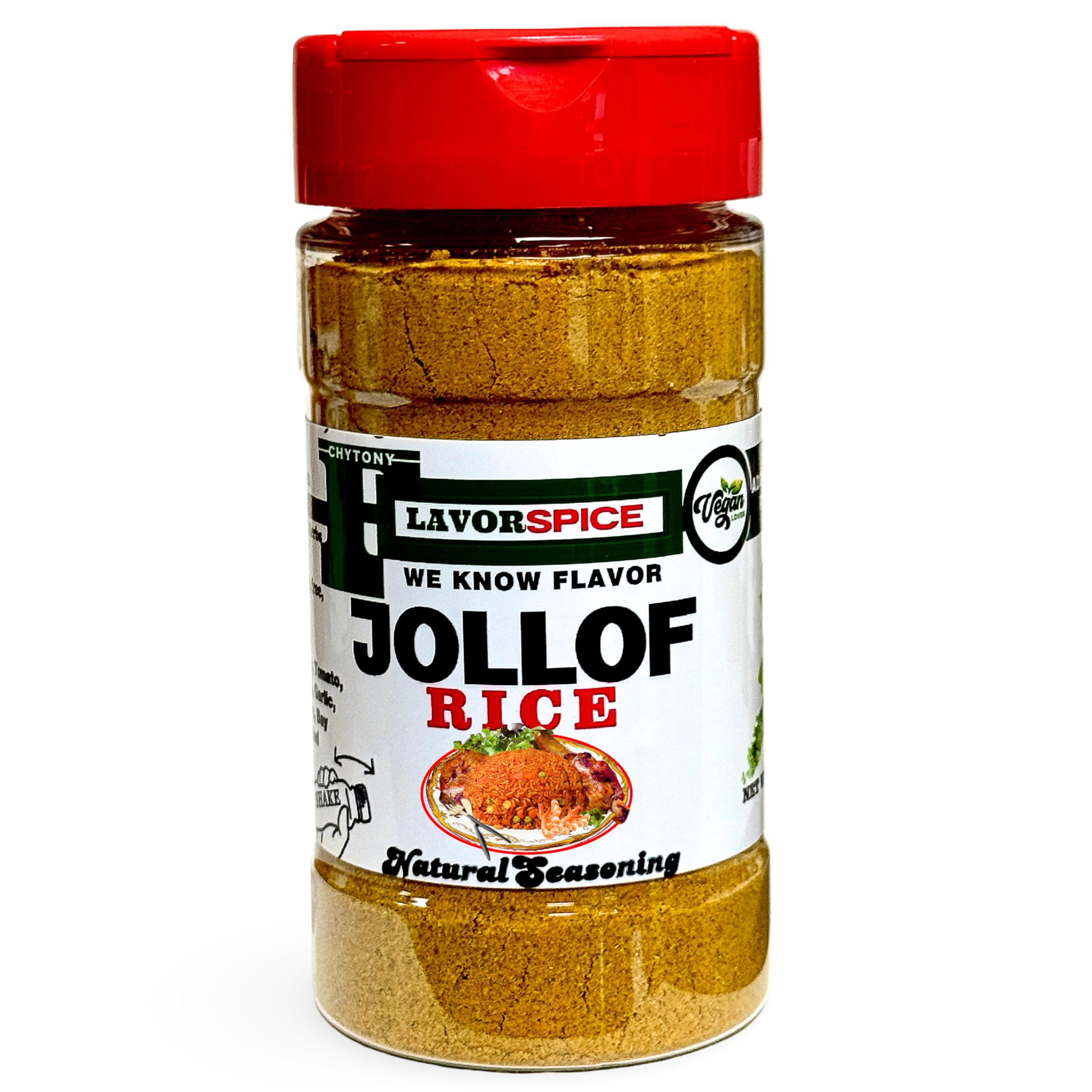 Flavor Spice LLC Jollof Rice Seasoning Crafted with 100% Natural Herbs and Spices with No Artificial or preservatives, No Salt, No Sugar, No MSG, Gluten Free, Great For Keto, Great For Vegan (3.80oz)