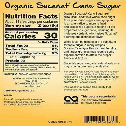 Now Foods NOW Foods Sucanat, Organic Cane sugar, 32-Ounce (Pack of 4)