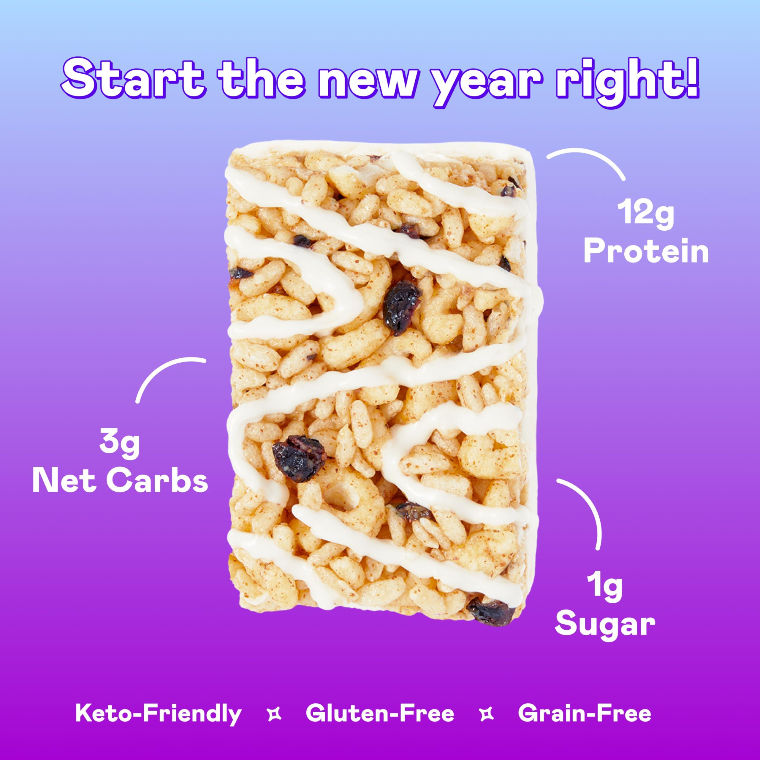 Magic Spoon MAGIC SPOON Treats and Spoon - High Protein, Low Carb, Keto Friendly, Low Sugar, Gluten Free, Crispy Protein Bar Cereal Bar, On-The-Go Healthy Snack (Blueberry Muffin, 8 Bars)