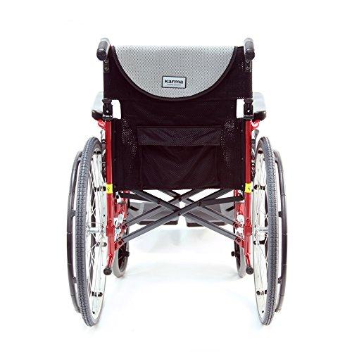 Karman Healthcare Karman S-Ergo 115 Ultra Lightweight Ergonomic Wheelchair, Fixed Release Rear Wheel Axle, 16" Seat Width in Red & Free Padded Swivel Seat Cushion + Black Wheelchair Seatbelt!