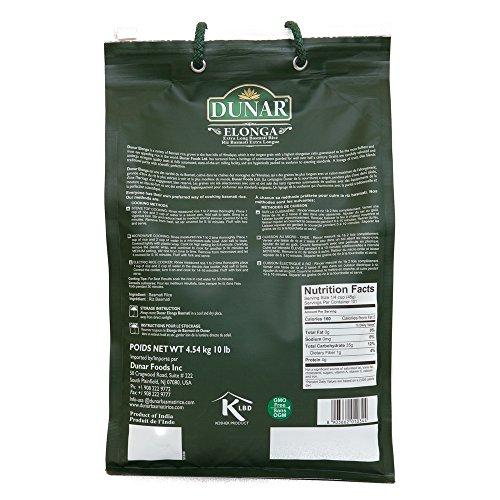Dunar Dunar - Elonga Basmati Rice Premium 1121 Long Grain, 10 Lb