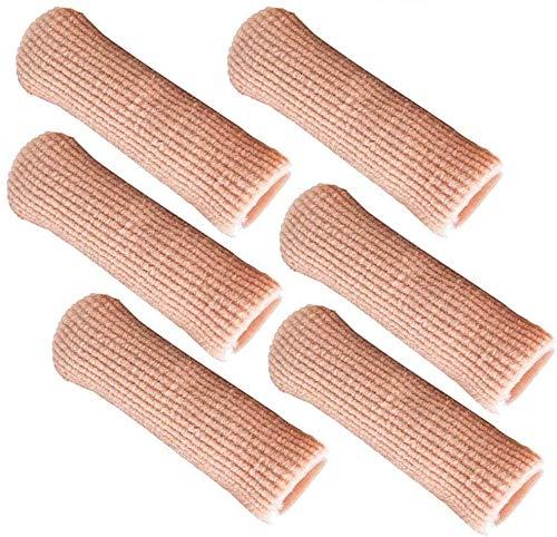 Sohler SOHLER 6 Packs Closed Toe Caps Finger Covers Sleeve Protectors, Elastic Fabric Lined with Soft Gel (Large 1"x 2-1/2")
