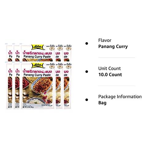 Lobo Lobo Panang Curry Paste - No MSG, No Preservatives, No Artificial Colors (Pack of 10)
