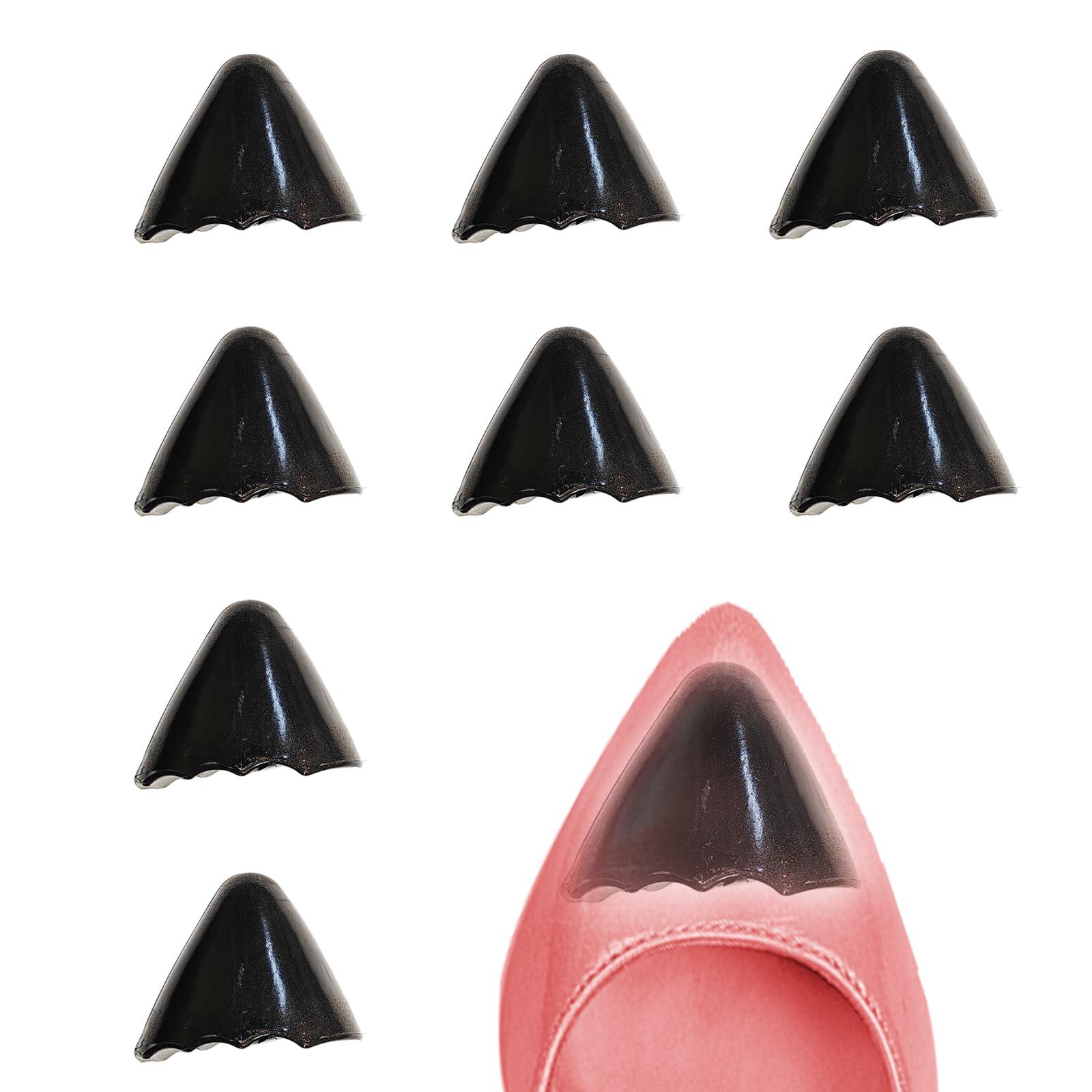 Mowyem Toe Inserts for Shoes,Toe Inserts to Make Shoes Fit Tighter Heels Toe Inserts Shoe Filler Toe Plug for Too Big Shoes Women Men (4 Pairs,Black Pointy)