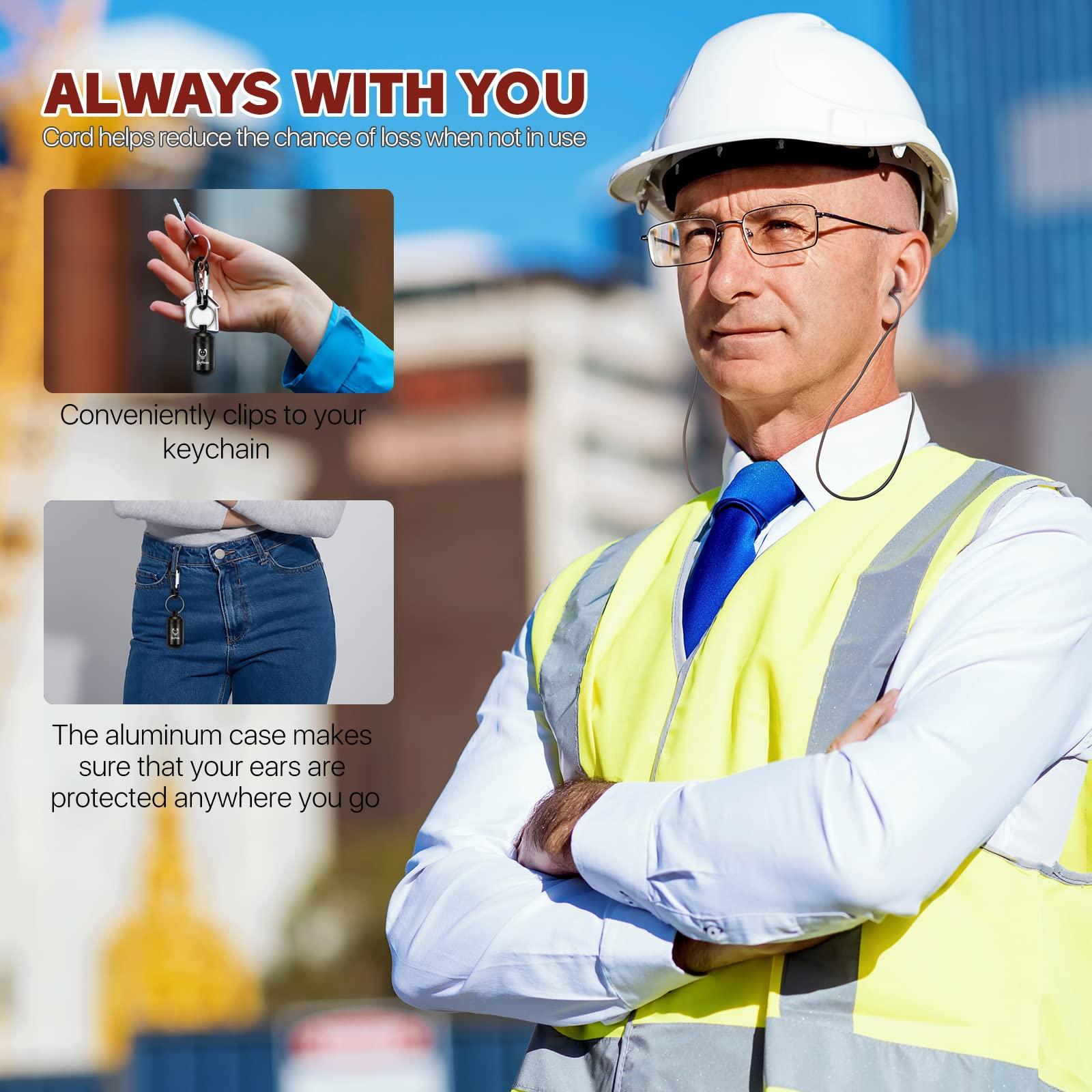 softvox Softvox Corded Ear Plugs for Work 2 Pairs, 100x Reusable Ultra-Comfy Earplugs with Detachable String, Hearing Protection for Shooting Range Construction Mowing Focus Safety, 25 dB Noise Reduction