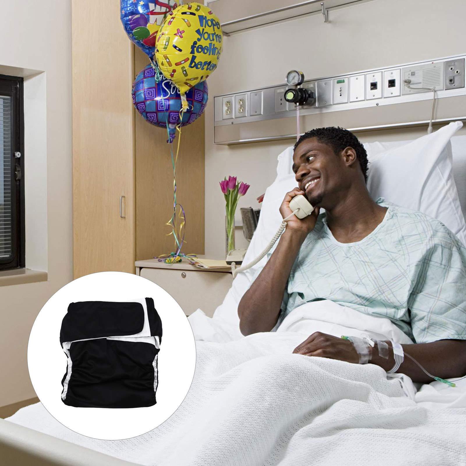 Healifty Mens Underware Adult Incontinence Underwear Washable Adult Cloth Diaper Maximum Absorbency Adjustable Waistband Adult Diapers for The Old Women Men Patients Black Mens Briefs