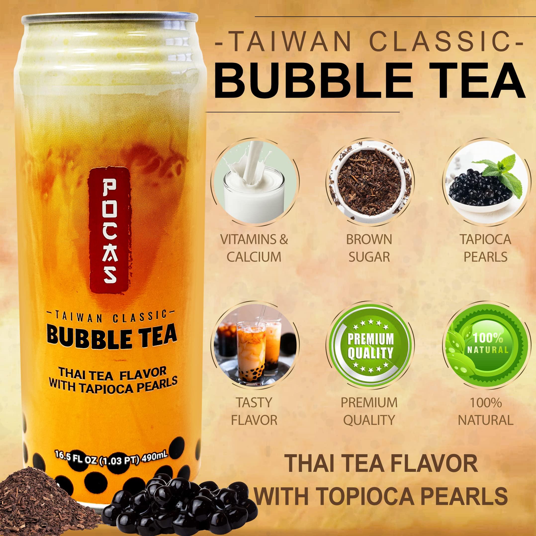 Pocas International POCAS BUBBLE TEA, Classic Taiwan Style Milk Tea with Tapioca Pearls. Ready to serve boba tea (9)