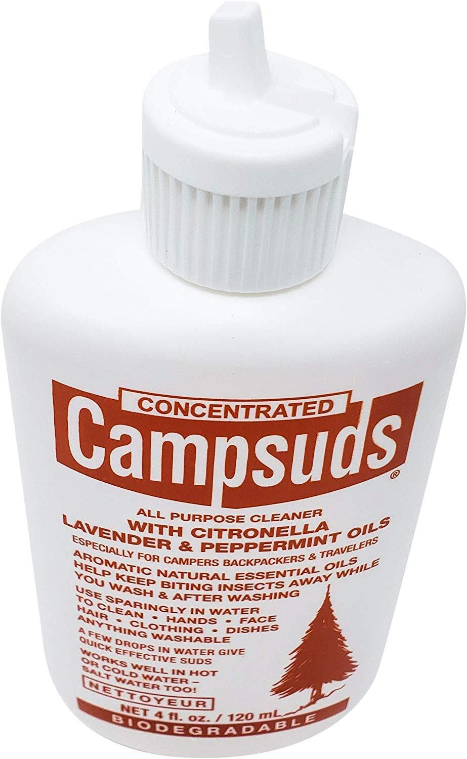 CONCENTRATED CAMPSUDS Sierra Dawn Campsuds with Citronella, Lavender, Peppermint Oil Deters Insects, Insect Deterrent, Outdoor Soap Biodegradable Environmentally Safe All Purpose Cleaner, Camping Hiking Backpacking Travel