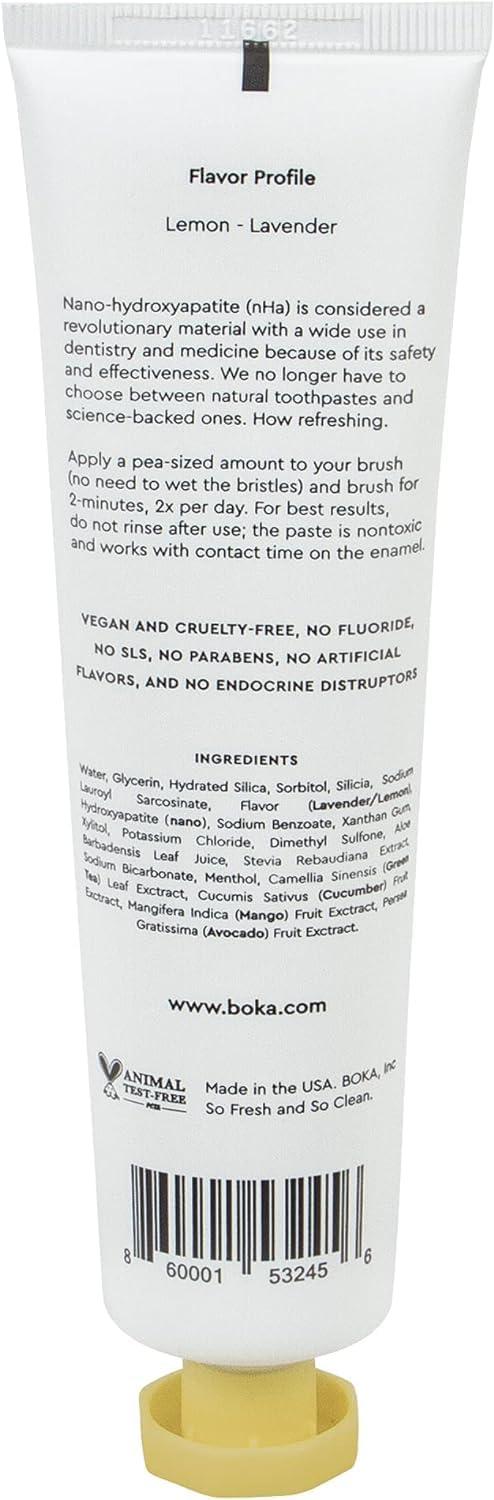 Boka Boka Fluoride Free Toothpaste Nano Hydroxyapatite, Helps Remineralize, Appropriate for Sensitive Teeth, Whitening - Lemon Lavender Flavor, 4oz 3Pk - US Manufactured