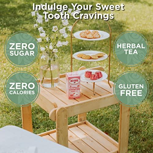 Red Rose Red Rose Sweet Temptations Dessert Tea Sugar Cookie, Zero Carbs, Zero Sugar Bursting with Flavor Caffeine-Free Delicious Beverage Herbal Tea, 18 Count Pack of 6 Fruit Naturally Flavored Black Tea