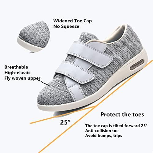 ZGDG ZGDG Women Diabetic Shoes Wide Width Edema Comfy Shoes with Adjustable Strap Lightweight Non-Slip Orthopedic Walking Shoes for Elderly Hammertoe Arthritis Bunions Swollen Feet
