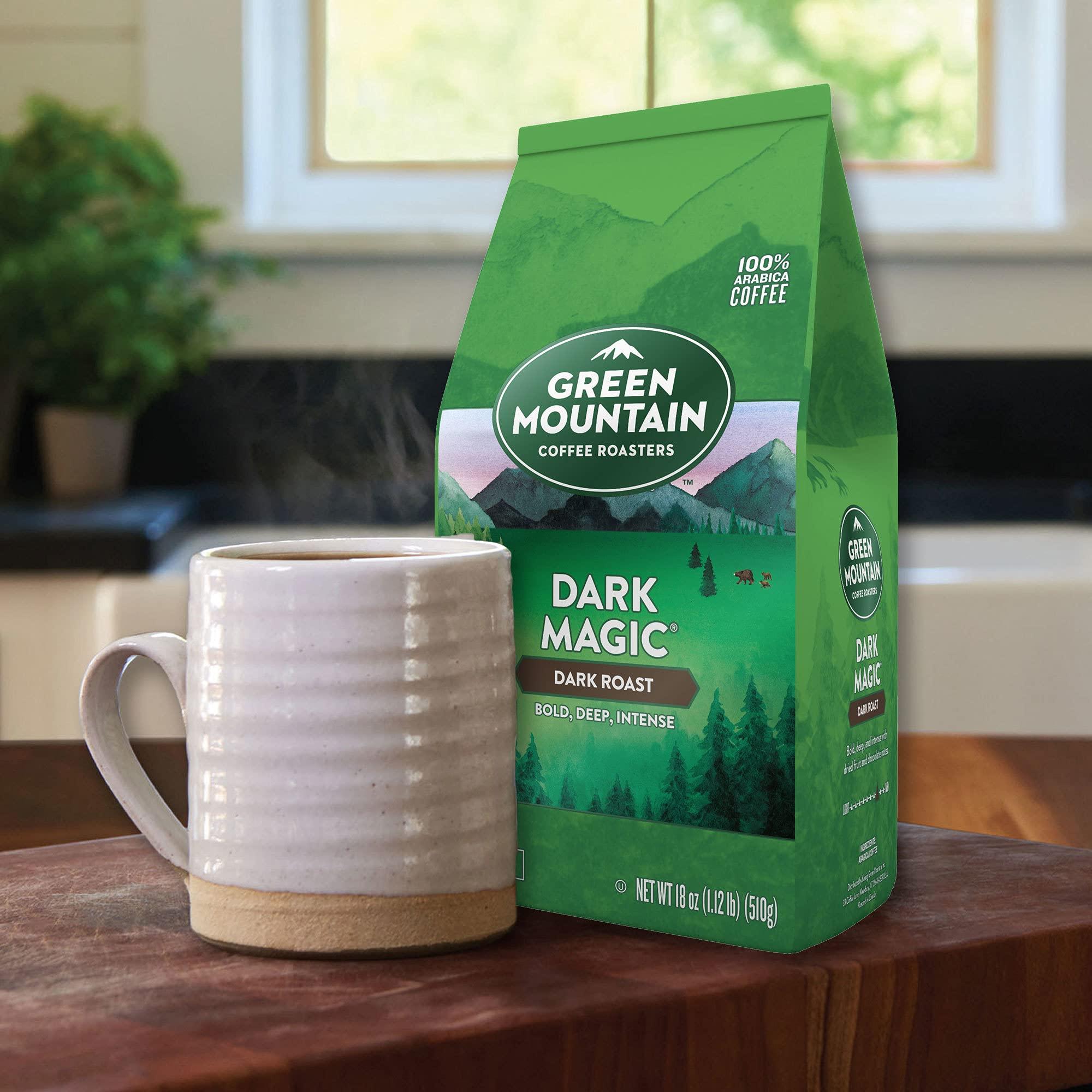 Green Mountain Coffee Roasters Green Mountain Coffee Roasters Dark Magic, Whole Bean Coffee, Bagged 18 oz (Pack of 2)